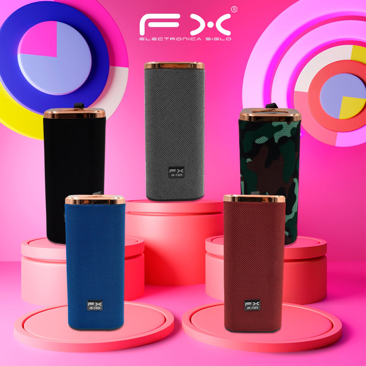 Bocina Bluetooth Portatil Impermeable Recargable Pequeña BS-FX1323