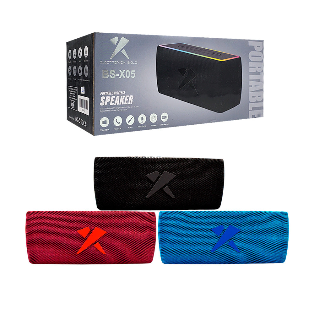 Bocina rectangular bluetooth diseño tipo panel con luz rgb bs-x05