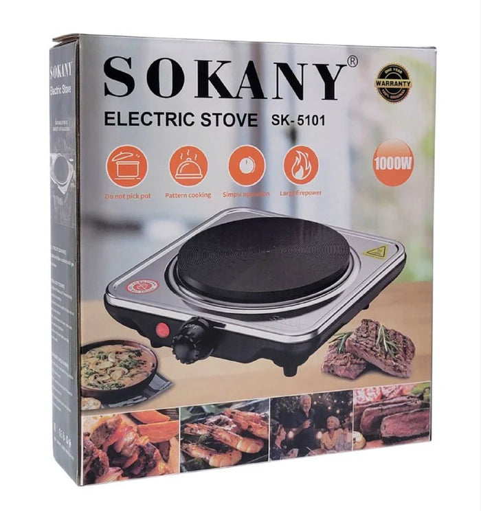 Parrilla Electrica,  Gran Potencia, 1000W, Facil de Usar, SOKANY SK-5101